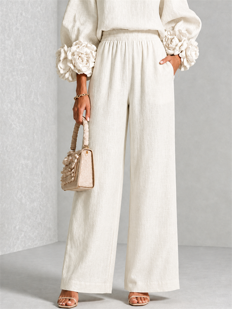 Rosalie Floral Cuff Two-Piece Set in Ivory, view 4
