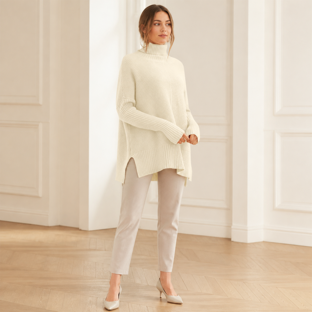 ROSAMINE Cosy Turtleneck Jumper - cream - lifestyle view 1
