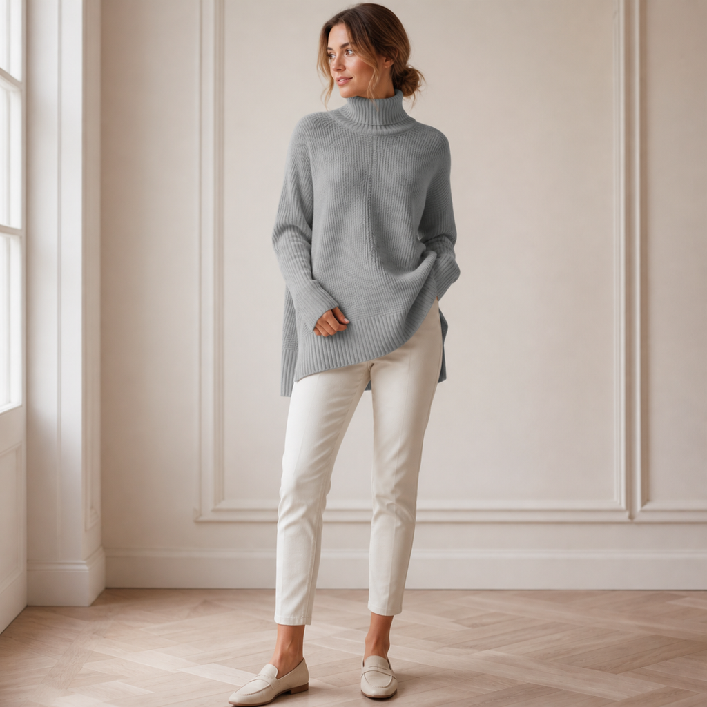 ROSAMINE Cosy Turtleneck Jumper - grey - lifestyle view 1