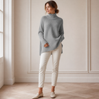 ROSAMINE Cosy Turtleneck Jumper - grey - lifestyle view 1