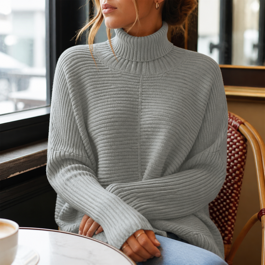 ROSAMINE Cosy Turtleneck Jumper - grey - lifestyle view 2