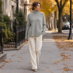ROSAMINE Cosy Turtleneck Jumper - grey - lifestyle view 3
