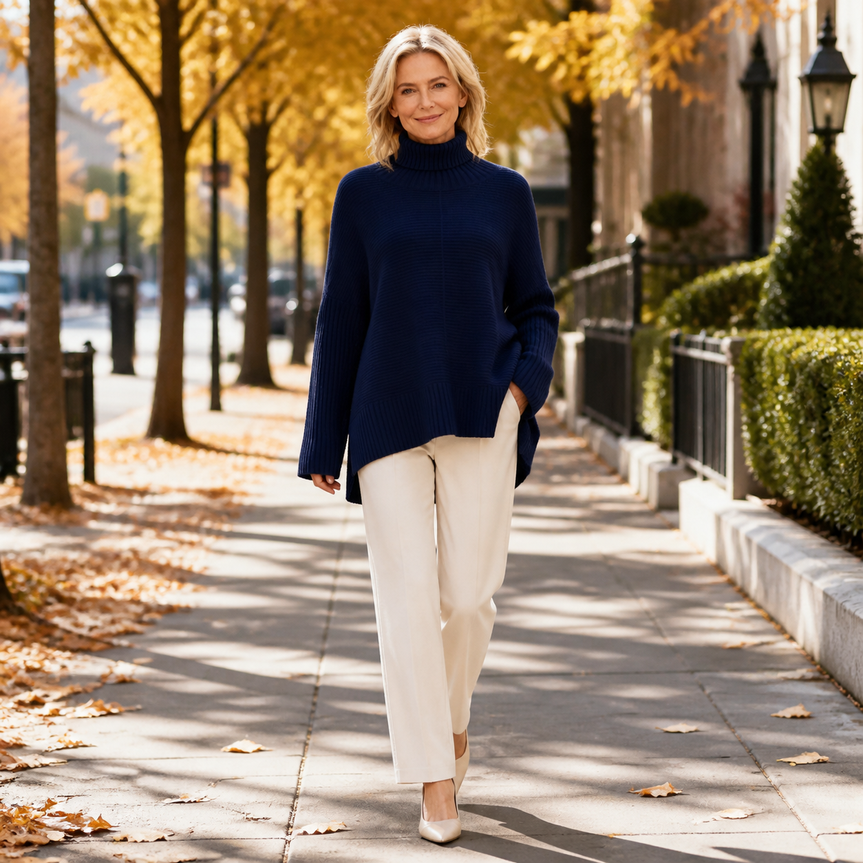 ROSAMINE Cosy Turtleneck Jumper - navy-blue - lifestyle view 3