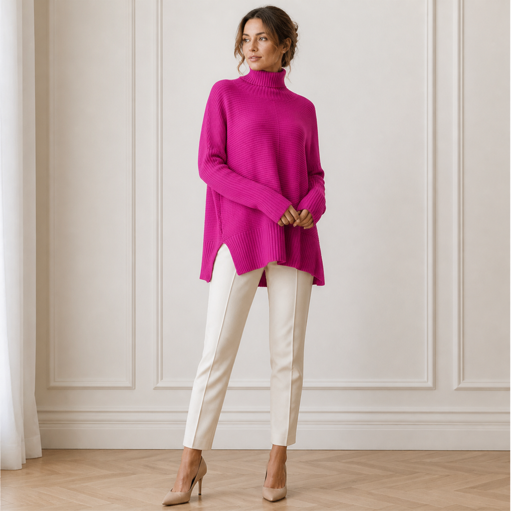 ROSAMINE Cosy Turtleneck Jumper - pink - lifestyle view 1