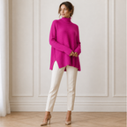 ROSAMINE Cosy Turtleneck Jumper - pink - lifestyle view 1