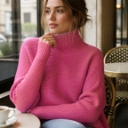 ROSAMINE Cosy Turtleneck Jumper - pink - lifestyle view 2