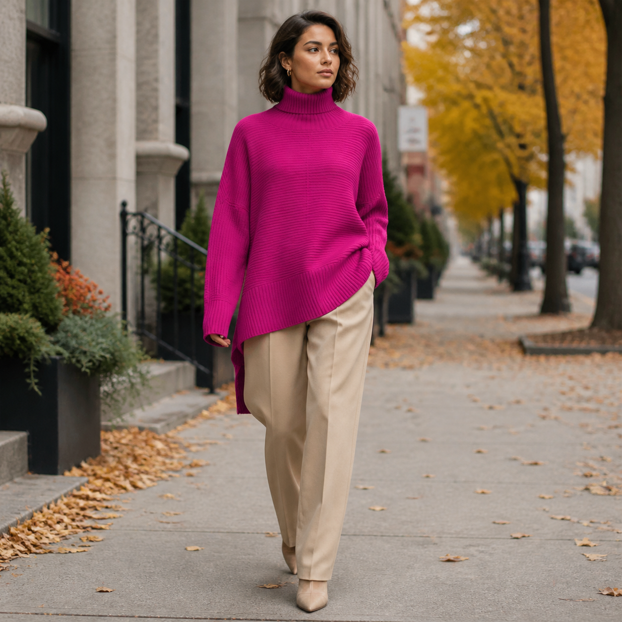 ROSAMINE Cosy Turtleneck Jumper - pink - lifestyle view 3