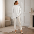 ROSAMINE Cosy Turtleneck Jumper - white - lifestyle view 1