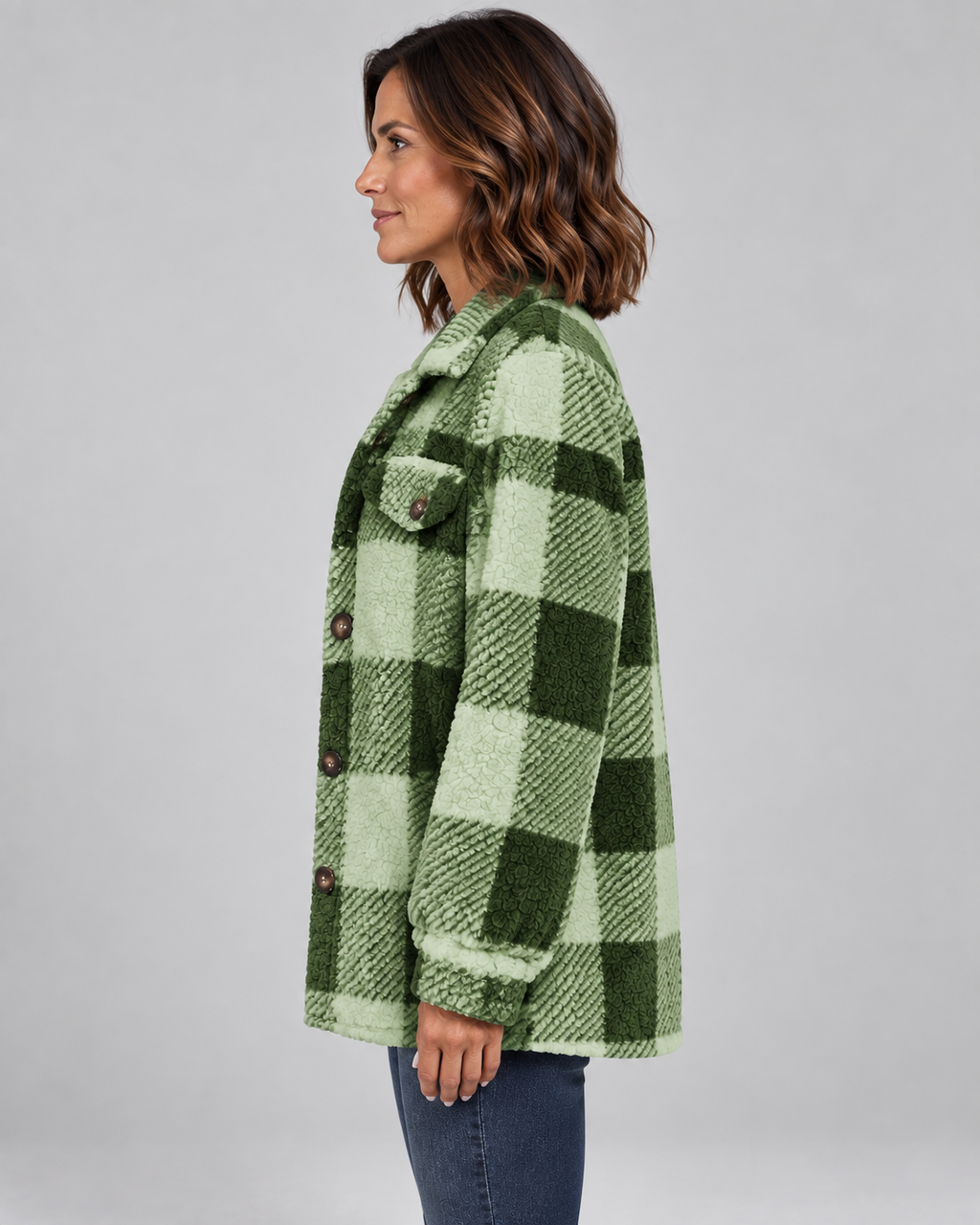 ERMI™ - Casual Plaid Button Down Long Sleeve Jacket