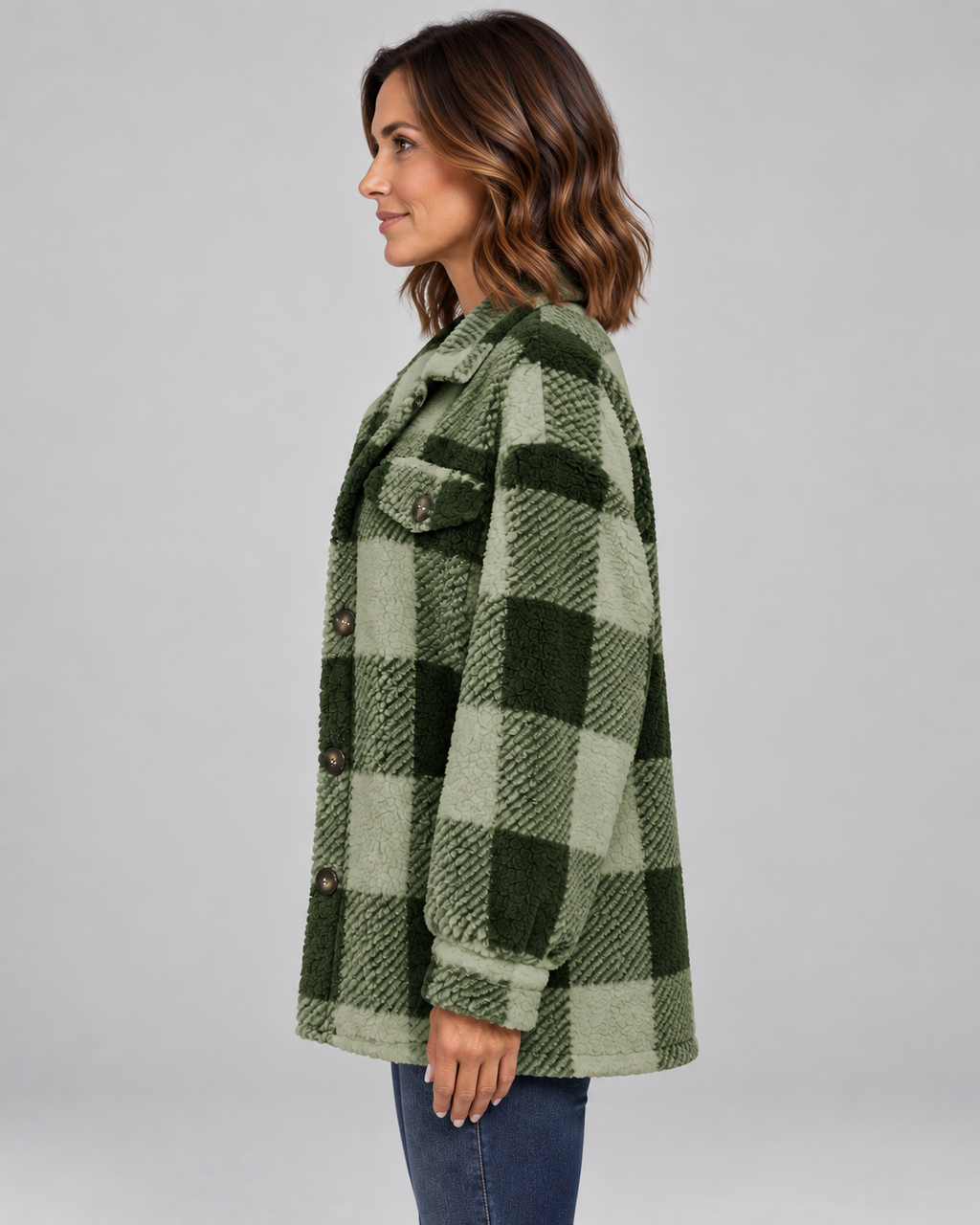 ERMI™ - Casual Plaid Button Down Long Sleeve Jacket