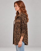 SISI™ - Casual Leopard Print Button Front Jacket