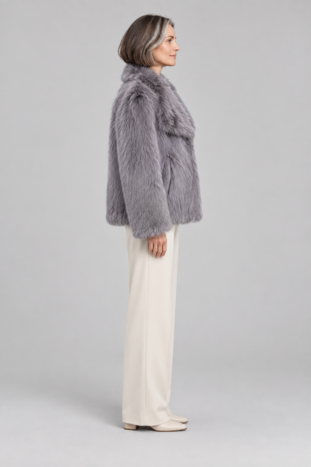 WEENA™ - Classy Long Sleeve Collared Fuzzy Coat