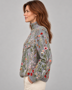 Emmeline™ | Vintage Floral Art Turtleneck Sweater