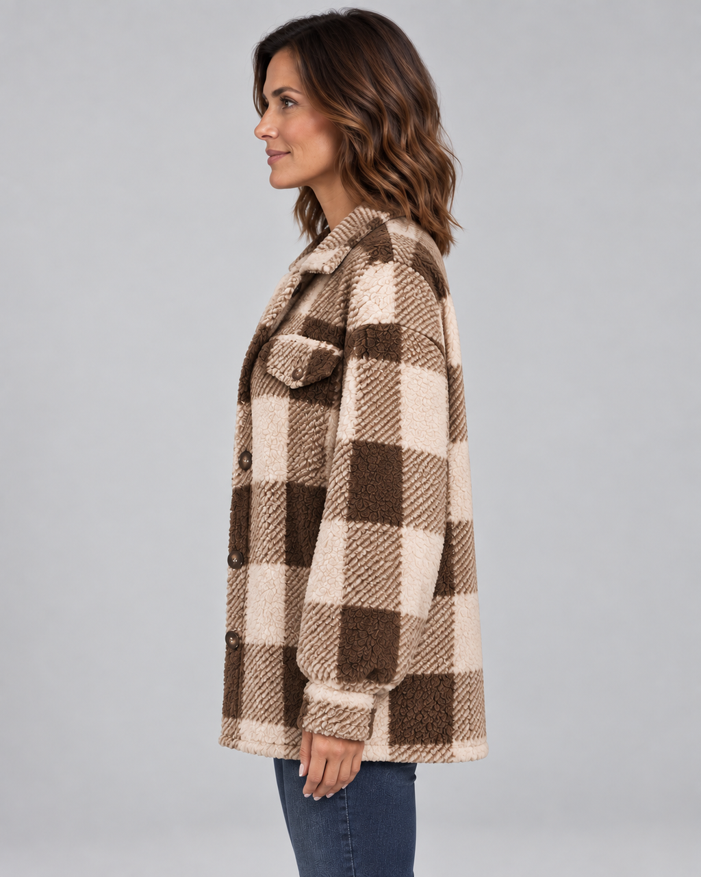 ERMI™ - Casual Plaid Button Down Long Sleeve Jacket