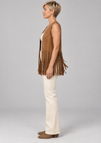 DHARNA™ – Casual Open-Front Sleeveless Fringe Vest