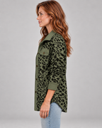 SISI™ - Casual Leopard Print Button Front Jacket