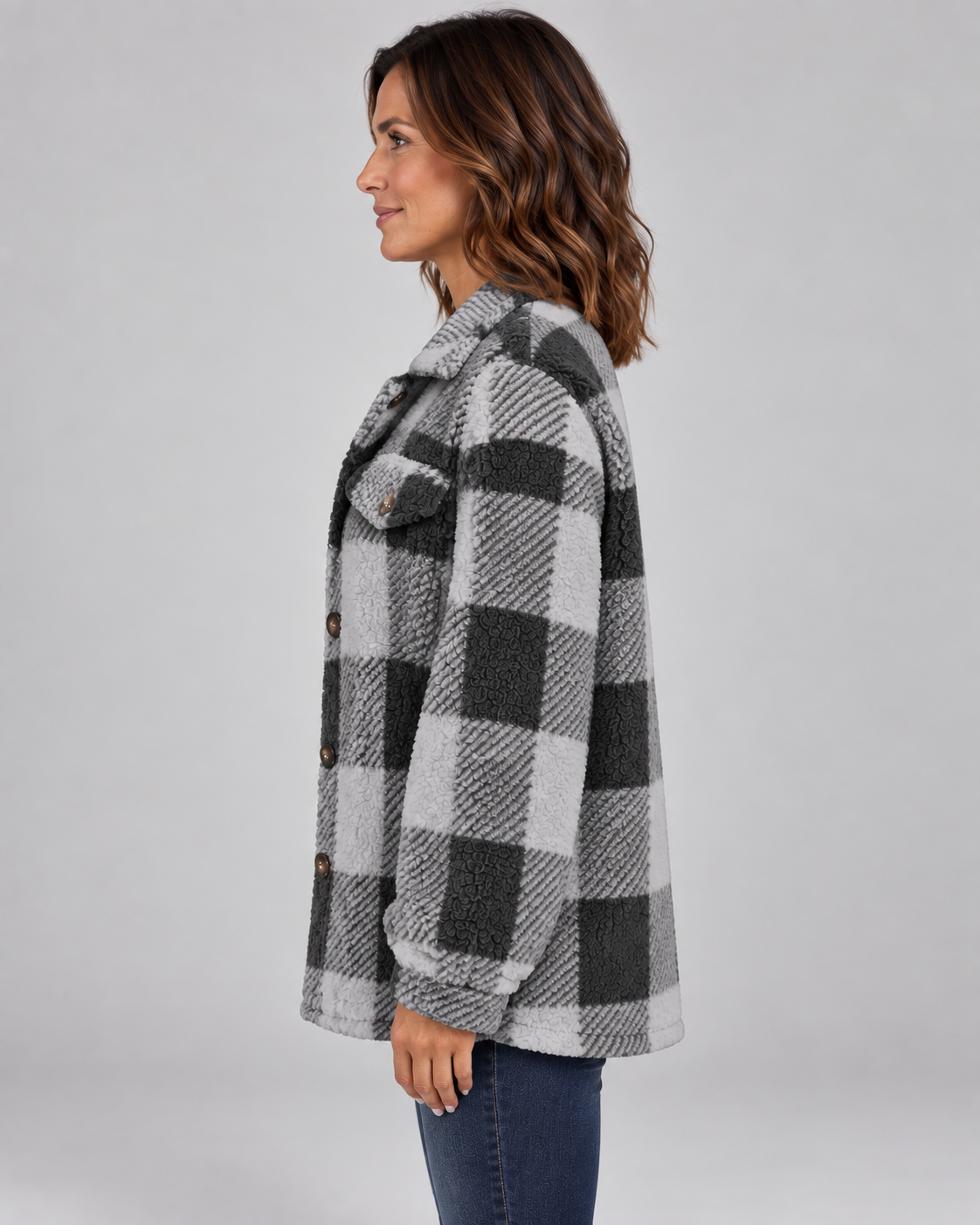 ERMI™ - Casual Plaid Button Down Long Sleeve Jacket