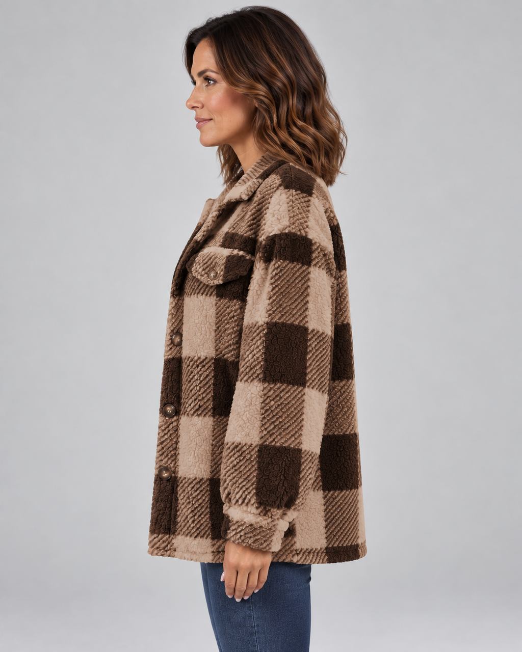 ERMI™ - Casual Plaid Button Down Long Sleeve Jacket