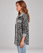 SISI™ - Casual Leopard Print Button Front Jacket