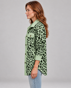 SISI™ - Casual Leopard Print Button Front Jacket