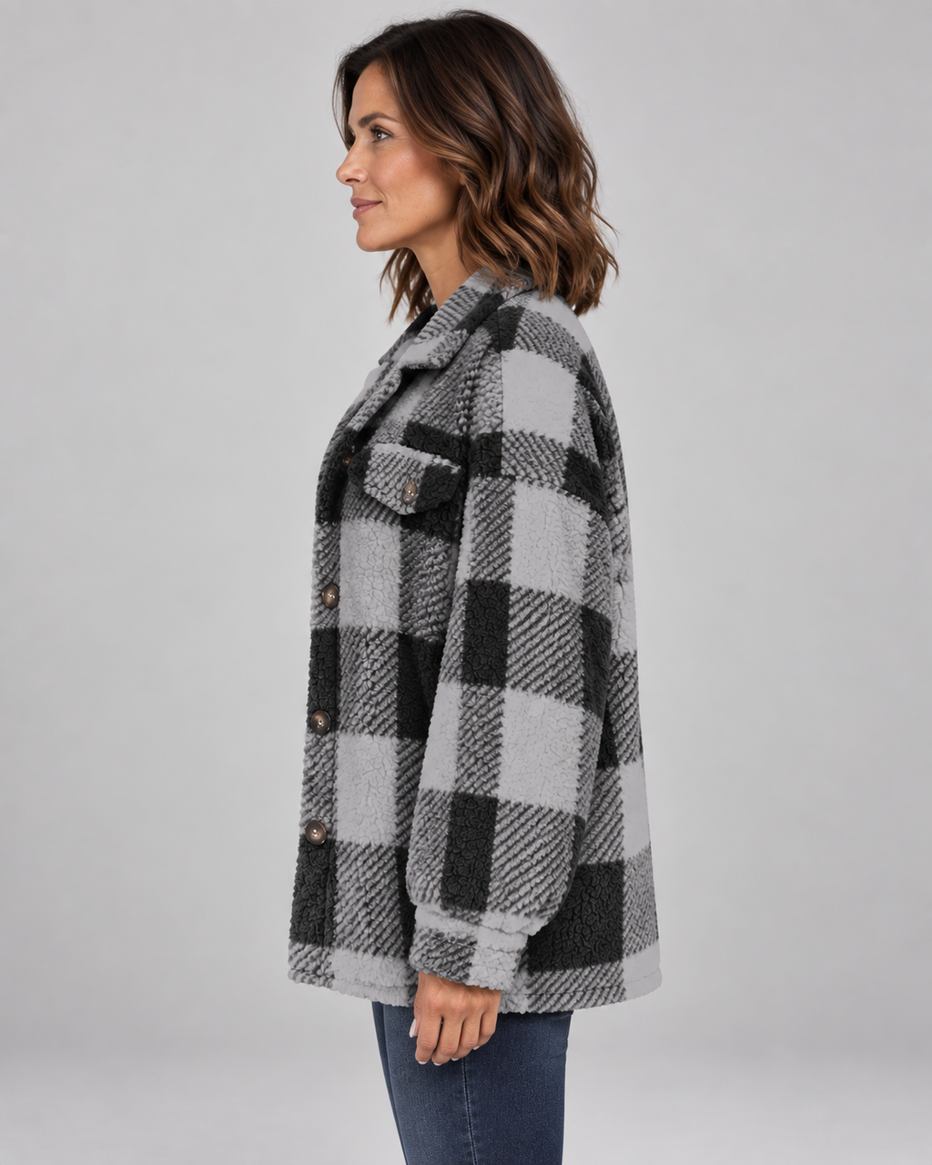ERMI™ - Casual Plaid Button Down Long Sleeve Jacket