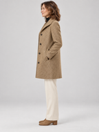 GABRIELA™ - Casual Wool Blend Pea Coat with Single-Breasted Design