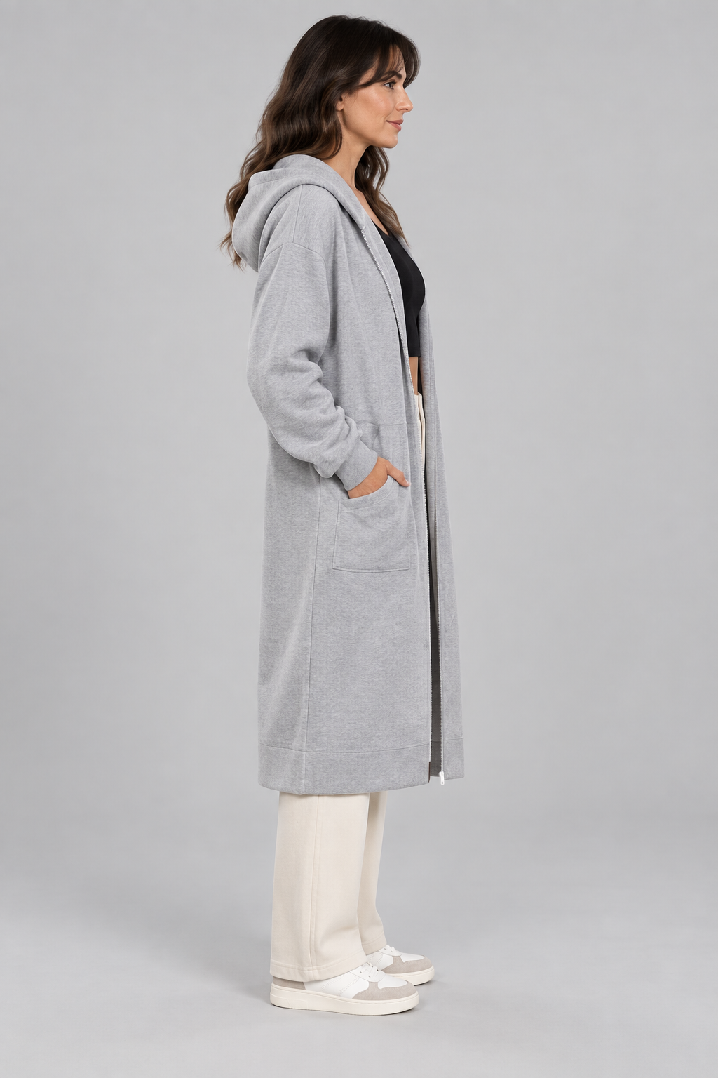 TIOMARA™ - Casual Zip Up Oversized Long Jacket