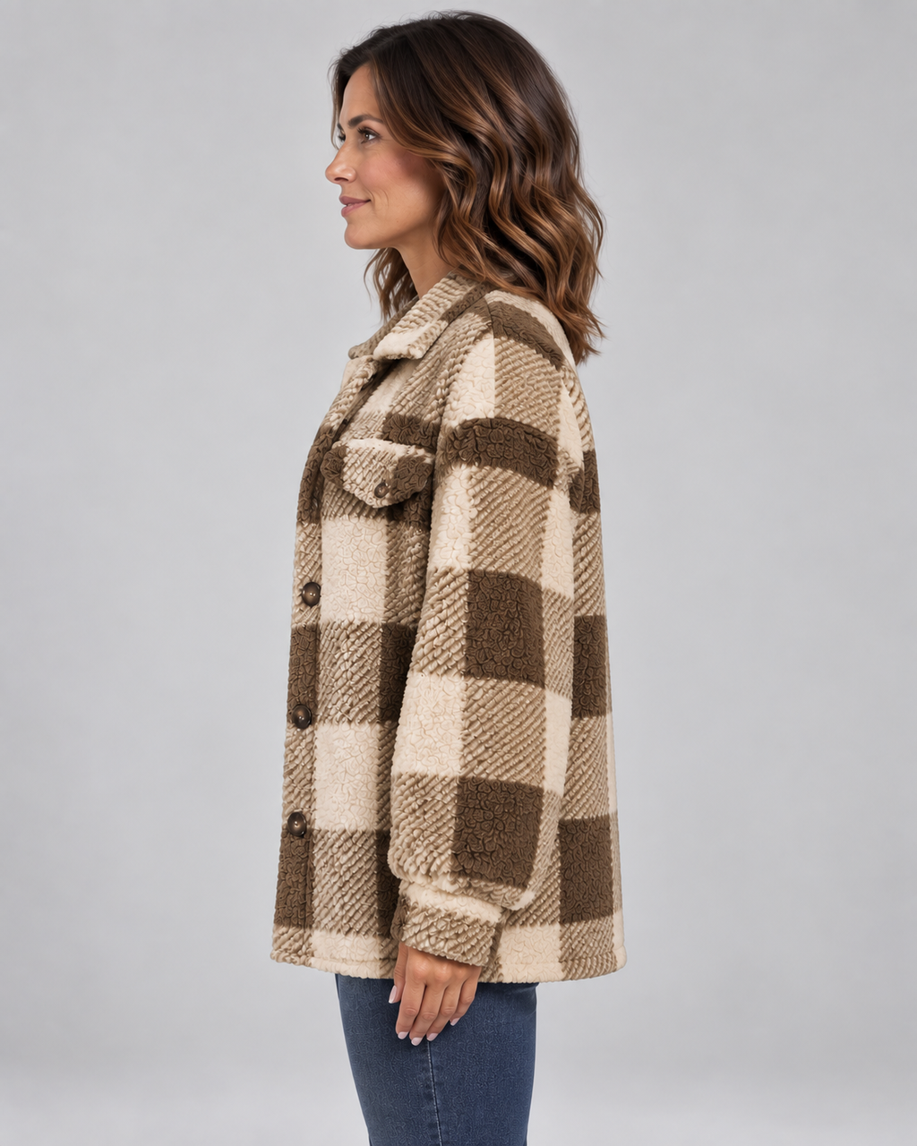 ERMI™ - Casual Plaid Button Down Long Sleeve Jacket
