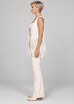 DHARNA™ – Casual Open-Front Sleeveless Fringe Vest