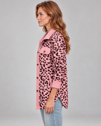SISI™ - Casual Leopard Print Button Front Jacket