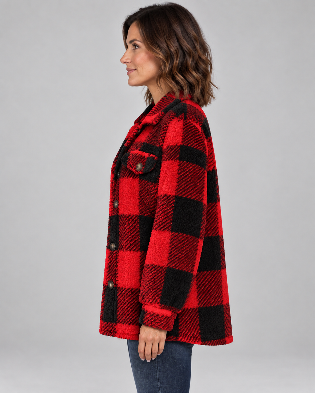 ERMI™ - Casual Plaid Button Down Long Sleeve Jacket