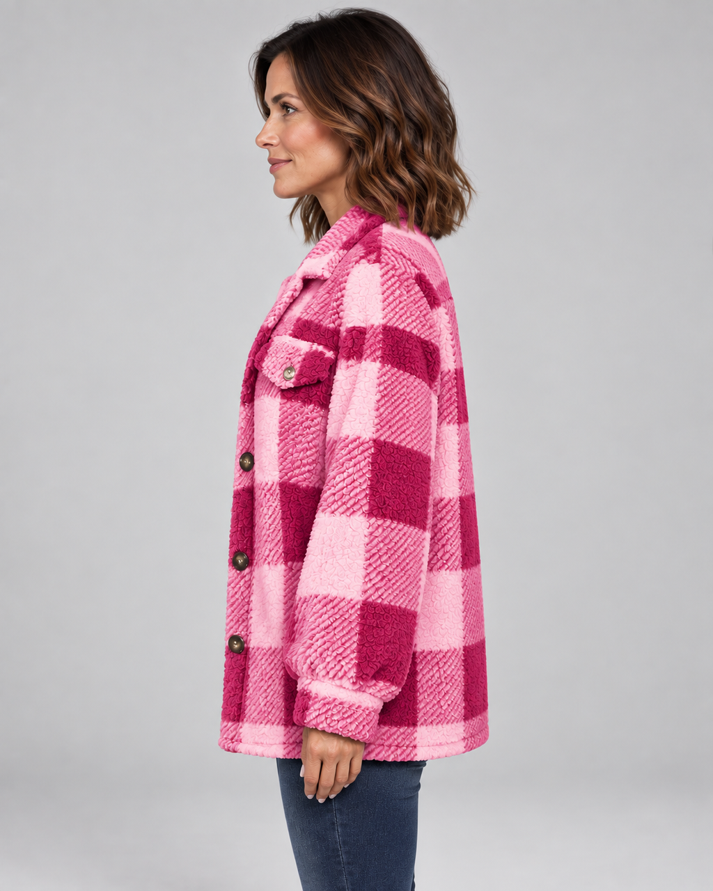 ERMI™ - Casual Plaid Button Down Long Sleeve Jacket