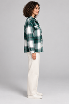 WALA™ - Casual Plaid Button Front Long Sleeve Jacket