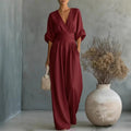 Maevra | V-Neck Wide-Leg Jumpsuit