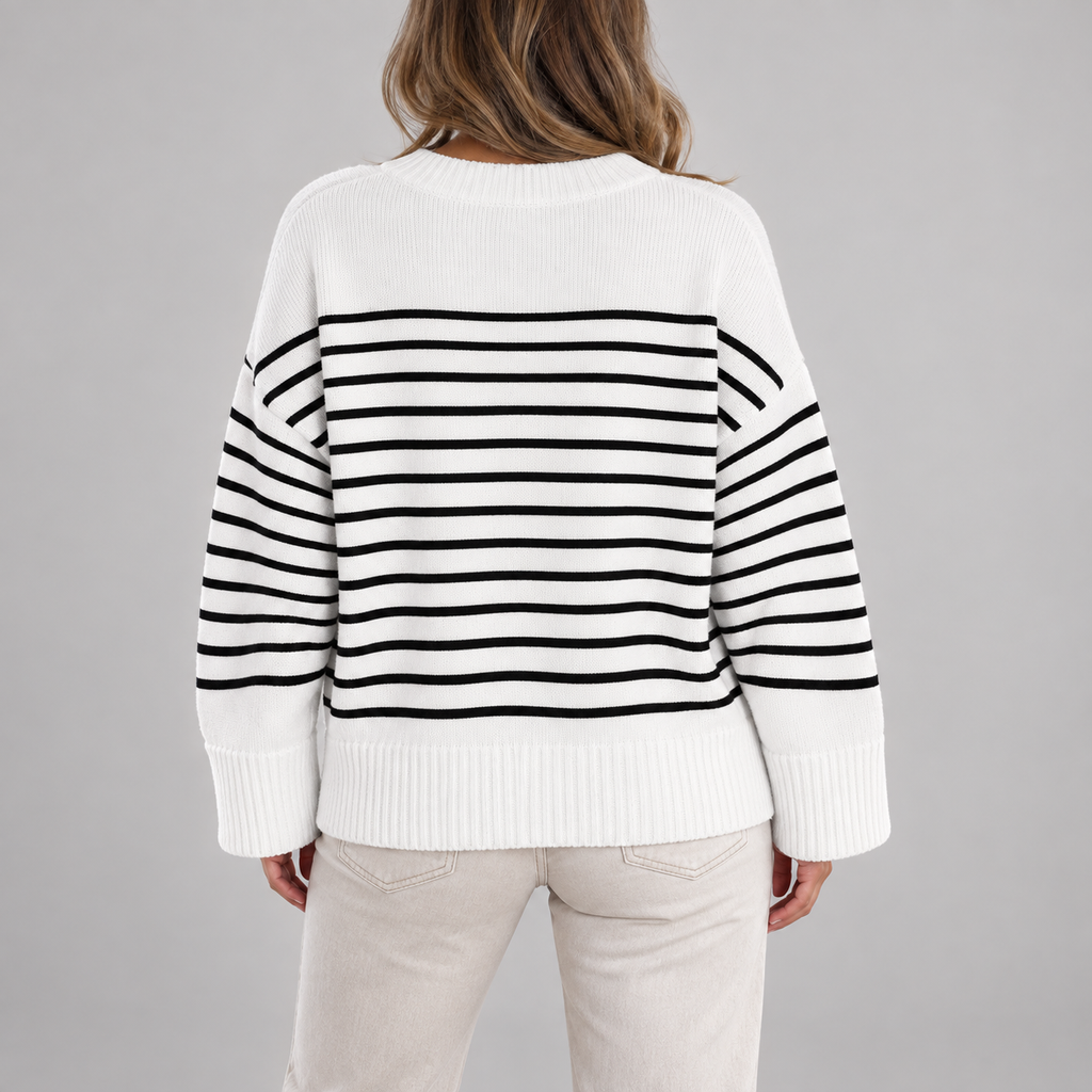 white-black-stripe - back
