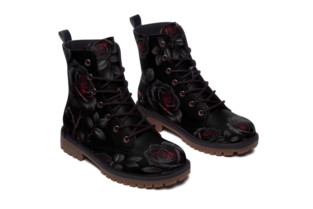 Thornveil Rose Leather Boots