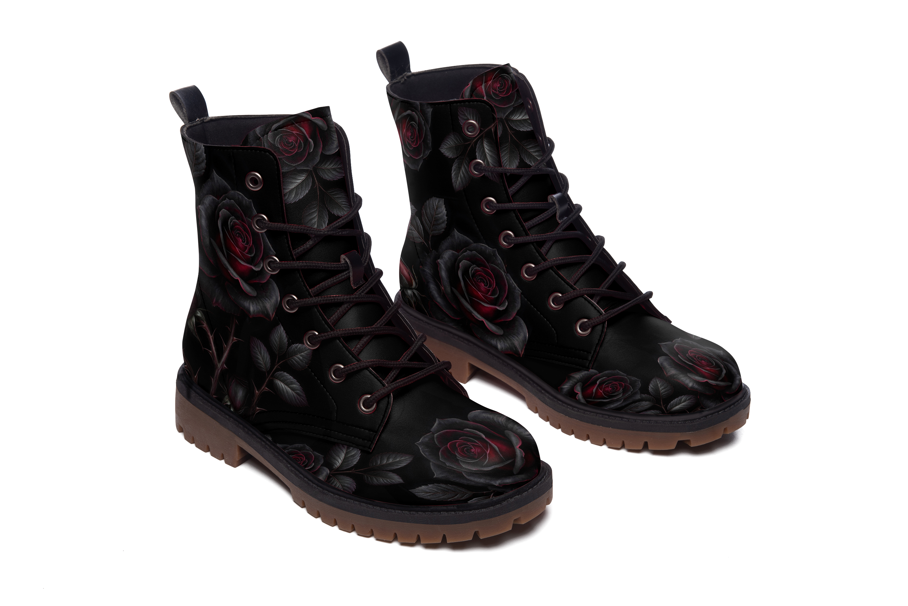 Thornveil Rose Leather Boots