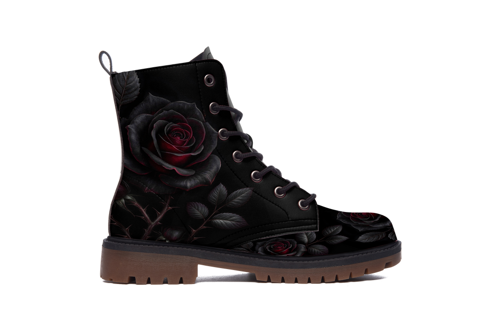 Thornveil Rose Leather Boots