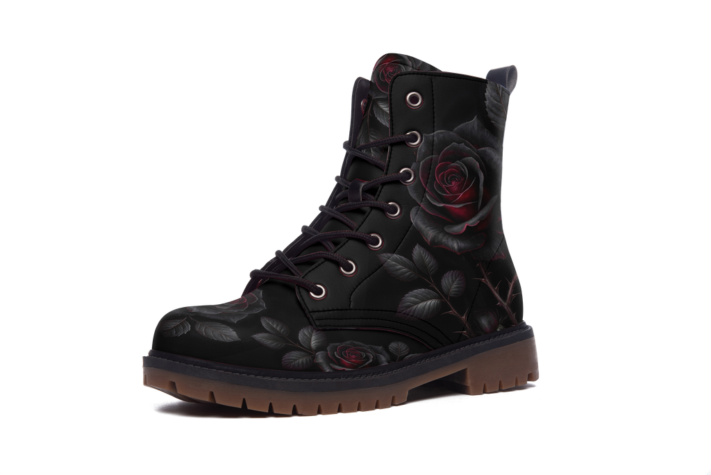 Thornveil Rose Leather Boots