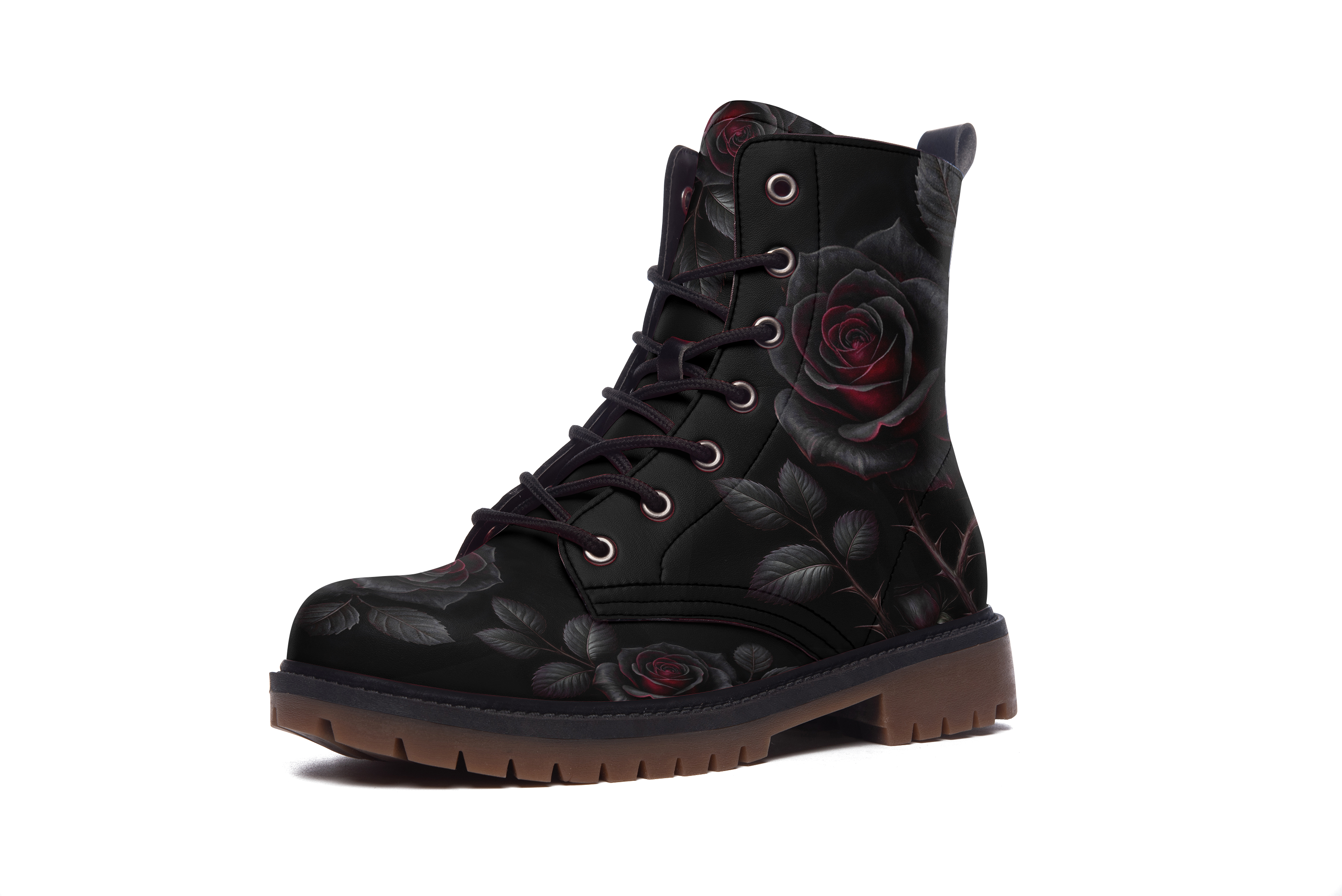 Thornveil Rose Leather Boots