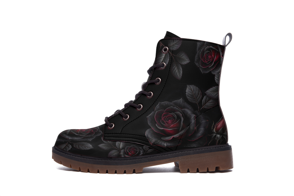 Thornveil Rose Leather Boots