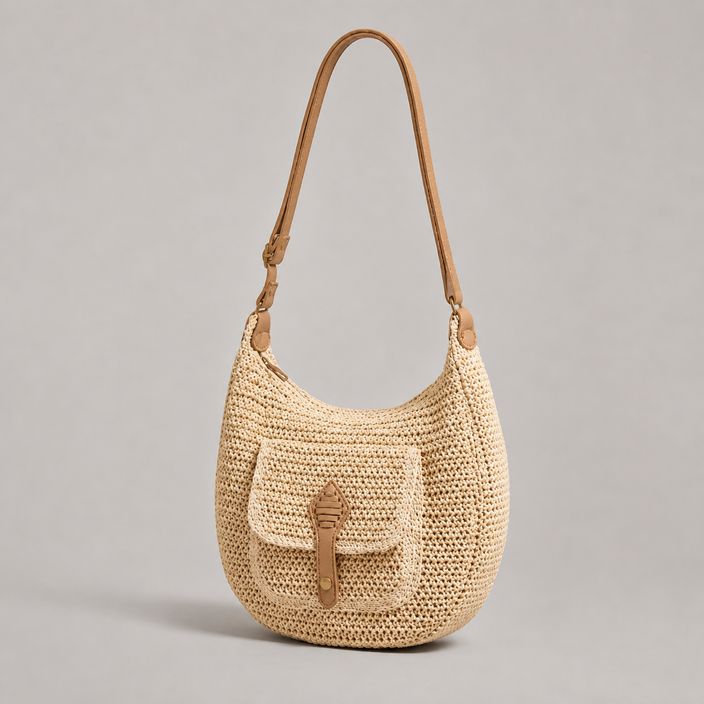 Valentina Bag in Beige – three-quarter view