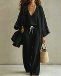 Soft Loose Fit Linen Vest Pants Set
